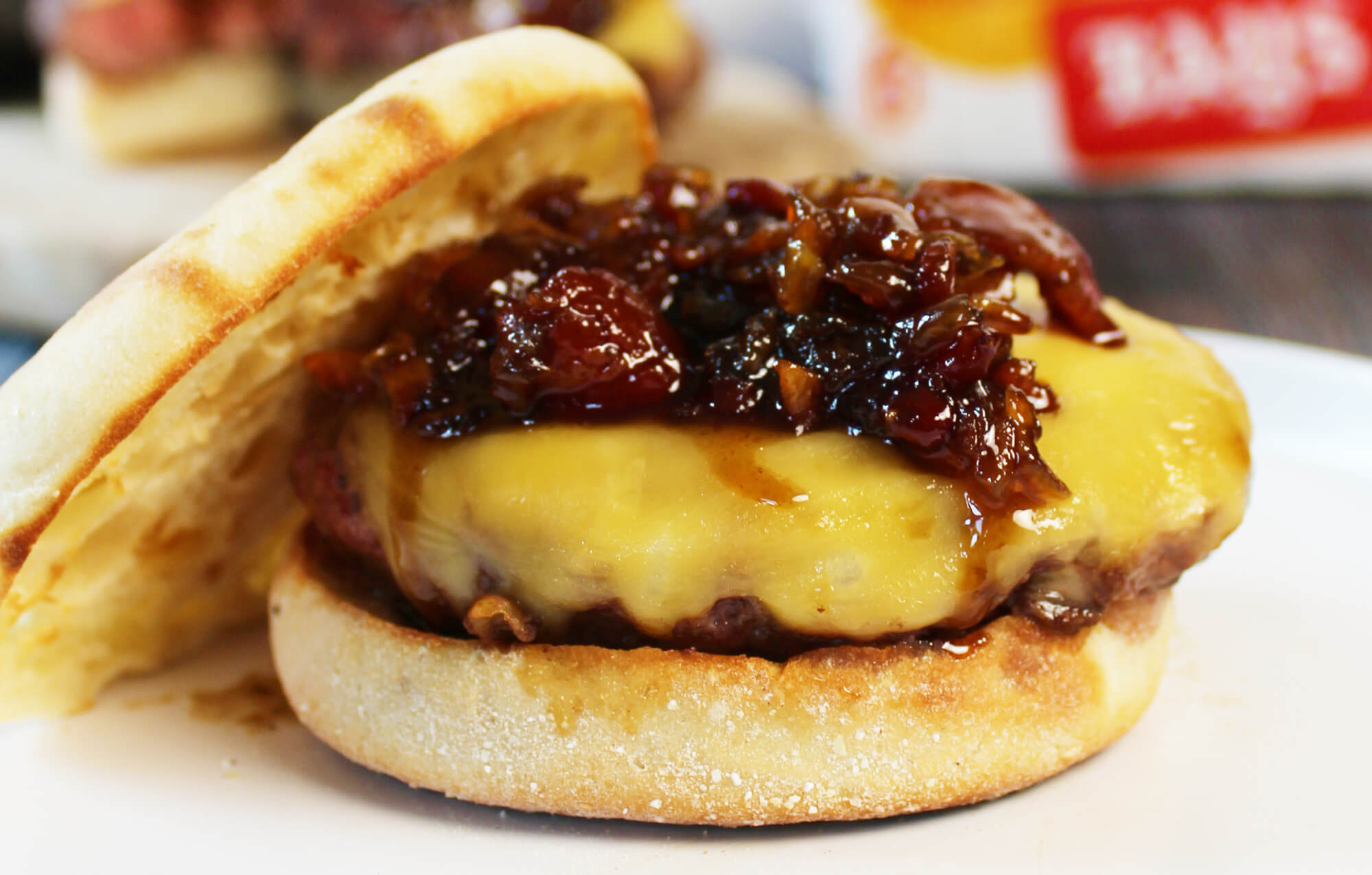 Bacon Jam Burger Bays English Muffins